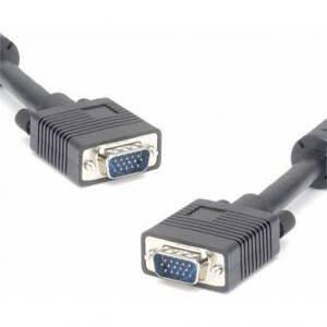 Kabel VGA (D-sub) M- VGA (D-sub) M, 5m, stíněný, černá, Logo, blistr
