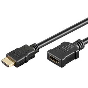 Kabel HDMI M- HDMI F, HDMI HIGH SPEED with ETHERNET, 5m, zlacené konektory, černá