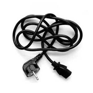 Síťový kabel 230V napájecí, CEE7 (vidlice)-C13, 3m, VDE approved, černý, Logo
