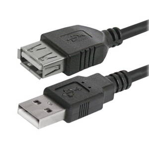 Kabel USB (2.0), USB A M- USB A F, 3m, černý, Logo, blistr