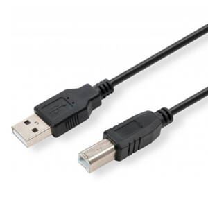 Kabel USB (2.0), USB A M- USB B M, 5m, šedý, Logo, blistr