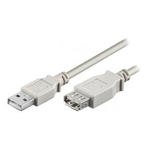 Kabel USB (2.0), USB A M- USB A F, 5m, šedý, Logo
