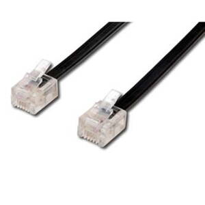 Telefonní kabel, RJ11 M-3m, černý, pro ADSL modem, economy