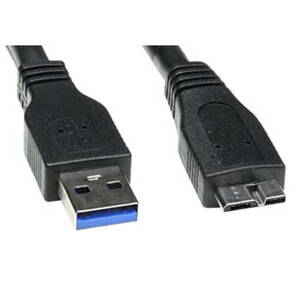 Kabel USB (3.0), USB A M- USB micro B M, 2m, černý, Logo, blistr