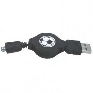 Kabel USB (1.1), USB A  M- 4 pin M, 0.7m, černý, Logo, HIROSE
