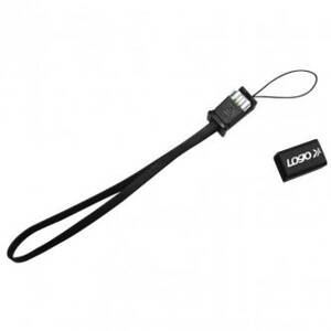 Kabel USB (2.0), USB A M- USB micro M, 0.3m, černý, Logo, poutko na mobil