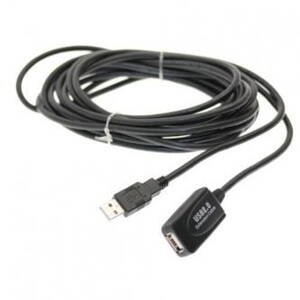 Kabel USB (2.0), USB A M- USB A F, 12m, aktivní prodloužení, černý