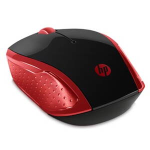 HP myš 200 Wireless Red, 1000DPI, 2.4 [GHz], optická, 3tl., 1 kolečko, bezdrátová, červená, 2 ks AAA, MacOS X 10.x,Google Chrome O