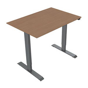 Pracovní stůl, elektricky nastavitelná výška, buk, 75x120cm, rozsah 500 mm, 100V-240V, šedý, 70 kg nosnost, ergo