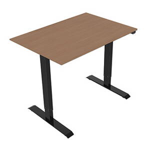 Pracovní stůl, elektricky nastavitelná výška, buk, 75x120cm, rozsah 500 mm, 100V-240V, černý, 70 kg nosnost, ergo