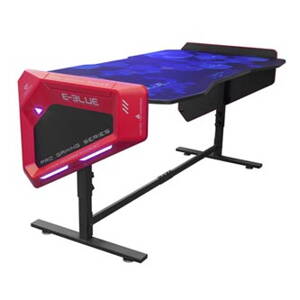 E-Blue Herní stůl EGT003BK, 165x88cm, 70-89,2cm, RGB podsvícení, výškově nastavitelný, s podložkou pod myš