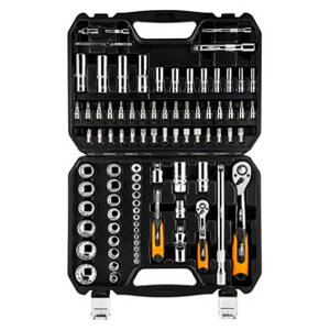 Sada nástrčných klíčů, 08-664, ráčny, nástrčné hlavice, šroubovací bity, z chrom-vanadiové oceli, Neo Tools