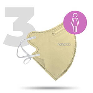 Nano pratelný respirátor, FFP2, béžový, dámský, 3ks, Nanolab