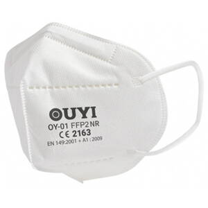 Respirátor, FFP2, bílý, 5-vrstvý, univerzální, 5ks, OUYI