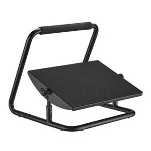 Podstavec pod nohy, možnost protáhnutí nohou, černý, ocel, 25 kg nosnost, Powerton, nastavitelná výška