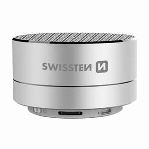 SWISSTEN bluetooth reproduktor, i-METAL, 3W, stříbrný, regulace hlasitosti, kovový