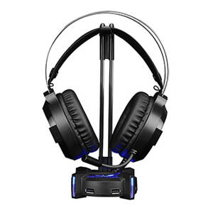 Podsvícený stojan na sluchátka HZ-04, 4x USB 3.0 HUB, černý, Marvo