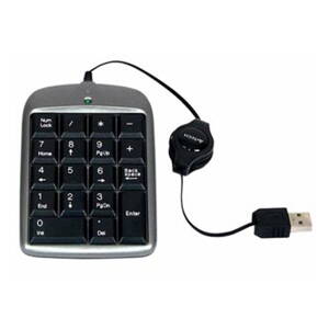 A4Tech TK-5, klávesnice CZ, numerická, vysouvací kabel typ drátová (USB), černo-stříbrná