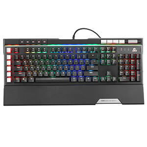 Marvo KG965G, Klávesnice US, herní, modré spínače typ drátová (USB), černá, mechanická, RGB podsvícení