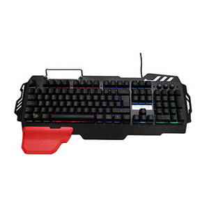 RED FIGHTER K2, Klávesnice CZ/SK, herní, podsvícená typ drátová (USB), černá, výměnná područka, stojánek na mobil