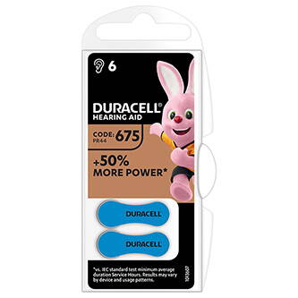 Baterie zinkovzdušná, do naslouchadel, Duracell, blistr, 6-pack, 42434