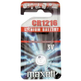 Baterie lithiová, knoflíková, CR1216, 3V, Maxell, blistr, 1-pack