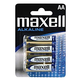 Baterie alkalická, AA, 1.5V, Maxell, blistr, 4-pack