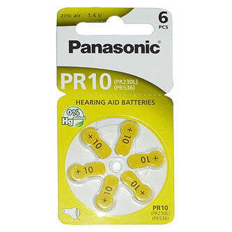 Baterie zinkovzdušná, do naslouchadel, 1.4V, Panasonic, blistr, 6-pack