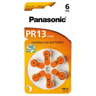 Baterie zinkovzdušná, do naslouchadel, 1.4V, Panasonic, blistr, 6-pack