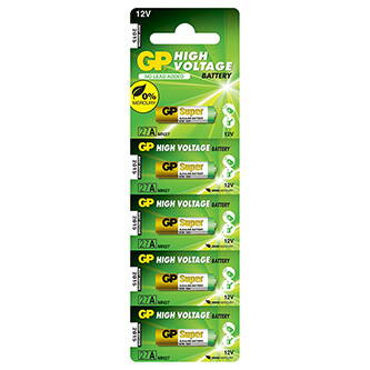 Baterie alkalická, 27A, MN27, 12V, GP, blistr, 5-pack