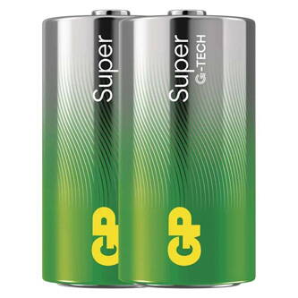 Baterie alkalická, LR14, LR14, 1.5V, GP, fólie, 2-pack, SUPER, malý monočlánek