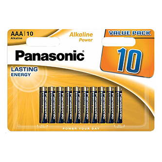 Baterie alkalická, AAA, 1.5V, Panasonic, blistr, 10-pack, Bronze, Alkaline power