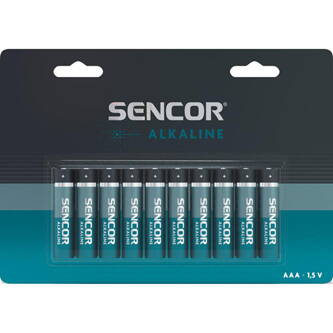 Baterie alkalická, AAA, 1.5V, Sencor, blistr, 10-pack