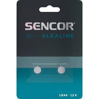 Baterie alkalická, LR44, 1.5V, Sencor, blistr, 2-pack