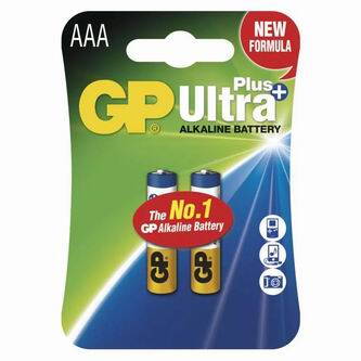 Baterie alkalická, AAA, 1.5V, GP, blistr, 2-pack, Ultra Plus