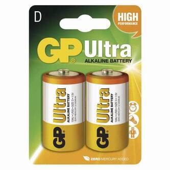 Baterie alkalická, velký monočlánek, D, 1.5V, GP, blistr, 2-pack, Ultra