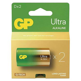 Baterie alkalická, D (LR20), velký monočlánek, D, 1.5V, GP, blistr, 2-pack, Ultra