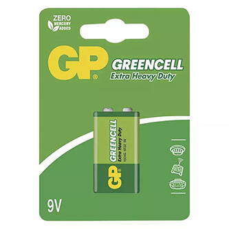 Baterie zinkochloridová, 9V, 9V, GP, blistr, 1-pack, Greencell