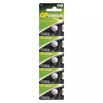 Baterie lithiová, CR1216, CR1216, 3V, GP, blistr, 5-pack