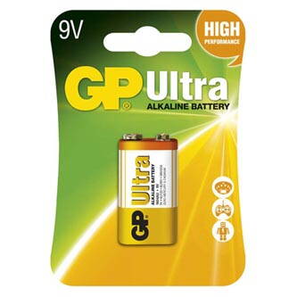 Baterie alkalická, R61, 9V, GP, blistr, 1-pack, ULTRA