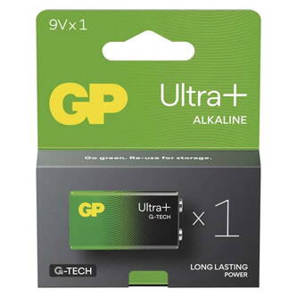Baterie alkalická, 6LF22, 9V, GP, blistr, 1-pack, ULTRA Plus