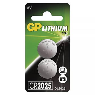 Baterie lithiová, CR2025, 3V, GP, blistr, 2-pack