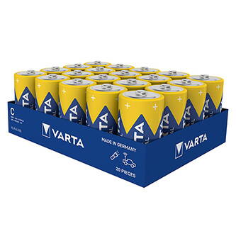 Baterie alkalická, C (LR14), C, 1.5V, Varta, fólie, 20-pack, VAR-LR14IND, Industrial Pro