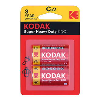 Baterie jednorázová zinkochloridová, tužková, LR14, 1.5V, Kodak, blistr, 2-pack, KOD-R14, Extra Heavy Duty