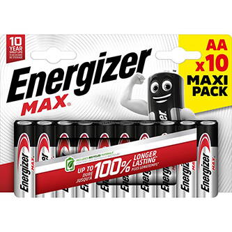 ENERGIZER MAX Jednorázová alkalická baterie AA, 10-pack