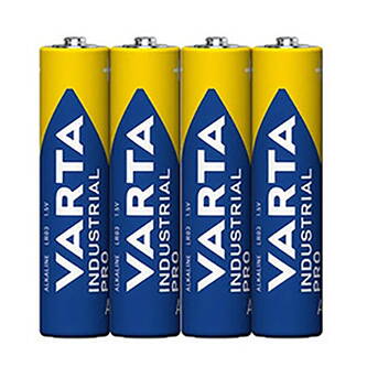 Baterie alkalická, AAA (LR03), AAA, 1.5V, Varta, fólie, 4-pack, VAR-LR3IND, Industrial Pro