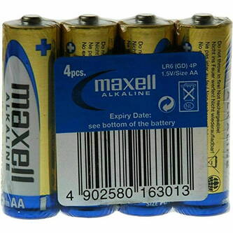 Baterie alkalická, AA (LR6), LR-6, AA, 1.5V, Maxell, folie, 4-pack