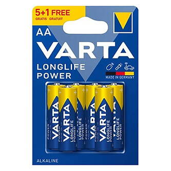 Baterie alkalická, AA (LR6), AA, 1.5V, Varta, blistr, 6-pack, VAR-LR6BL5-1, Longlife Power