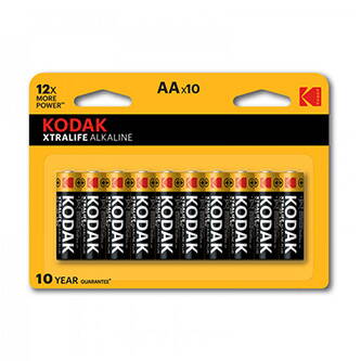 Baterie jednorázová alkalická, tužková, AA, 1.5V, Kodak, blistr, 10-pack, KOD-LR6XTBL10, Alkaline XTRALIFE