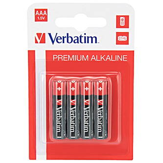 Baterie alkalická, AAA (LR03), AAA, 1.5V, Verbatim, blistr, 4-pack, 49920